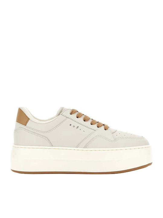 Hogan Allacciato Γυναικεία Sneakers Εκρού-μπεζ