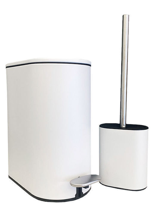 Sidirela Metallic Toilet Brush and Basket Set S...