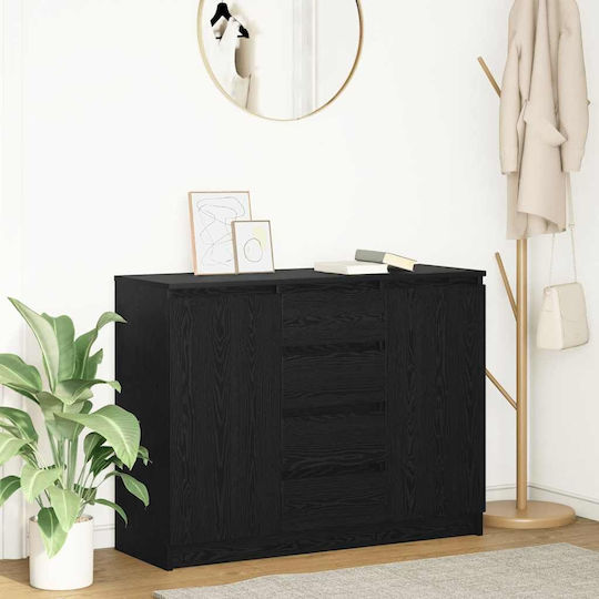 Sertar De Birou Din Lemn Nuanță De Stejar Negru 100.5x35x76cm