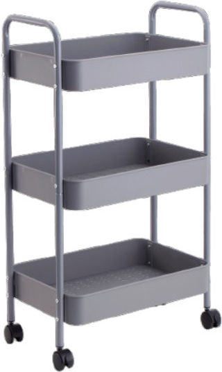 Sidirela Plastic Kitchen Trolley 3 Tiers Gray 44.5x29.5x79cm