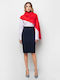 Pencil Midi Skirt Navy Blue