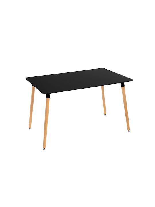 Table Metallic Natural Black 120x80x75cm