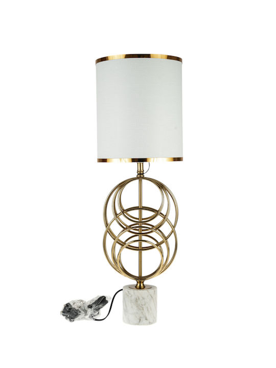 Zen Collection Lampă de masă cu Abajur Auriu și Bază Alb