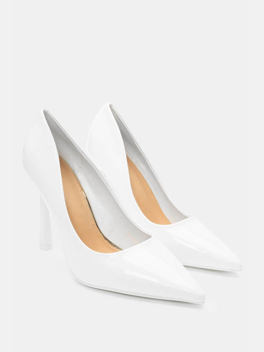 Luigi Pointed Toe White Heels