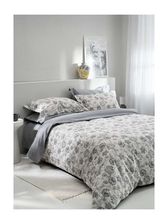 Vesta Home Σετ Παπλωματοθήκη Βαμβακερή Μονή με Μαξιλαροθήκη 170x240cm Como-2 Mπλe