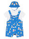 Mayoral Set Babystrampler Kurzärmelig mit Zubehör White/Blue 3Stück