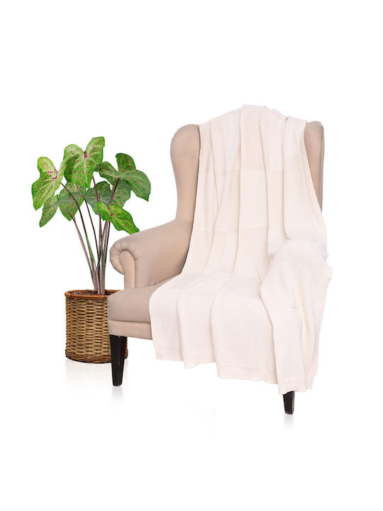 Liolios Home Fusion Kelly Knitted Blanket Sofa 130x180cm Natural
