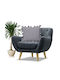 Liolios Home Sofa Cushion Moss Stich from 100% Cotton Light Grey 50x50cm