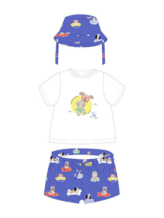 Mayoral Kids Swimwear Swimwear Set with Hat Blue