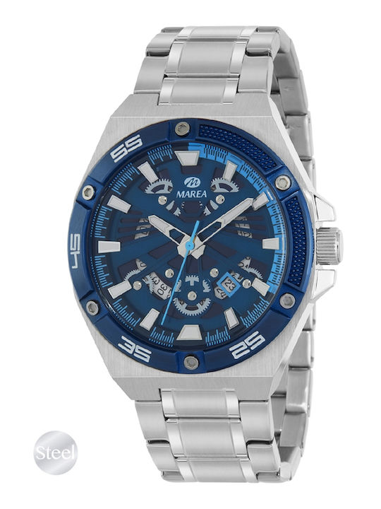 Marea Men's Watch Battery with Silver Metal Bracelet