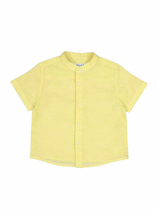 Mayoral Kids Shirt Short Sleeve Linen Gold