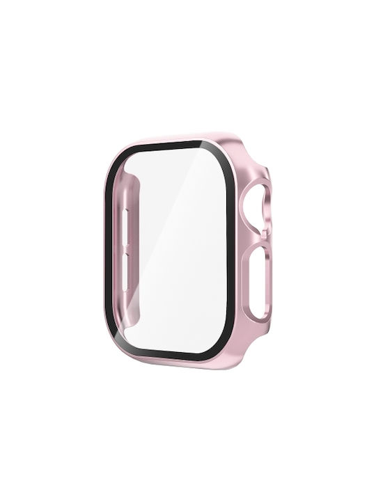 Πλαστική Θήκη με Τζαμάκι σε Ροζ χρώμα για Apple Watch Series 10 46mm Πλαστική Θήκη με Τζαμάκι σε Ροζ χρώμα για Apple Watch Series 10 46mm