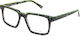Dutz 2265 C95 Herren Square Schwarz-Grün Brillen mit Sehstärke