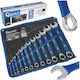 Set 12 Fixed Ring Combination Wrenches Anti-slip Rubber Handle Grip 6-32mm