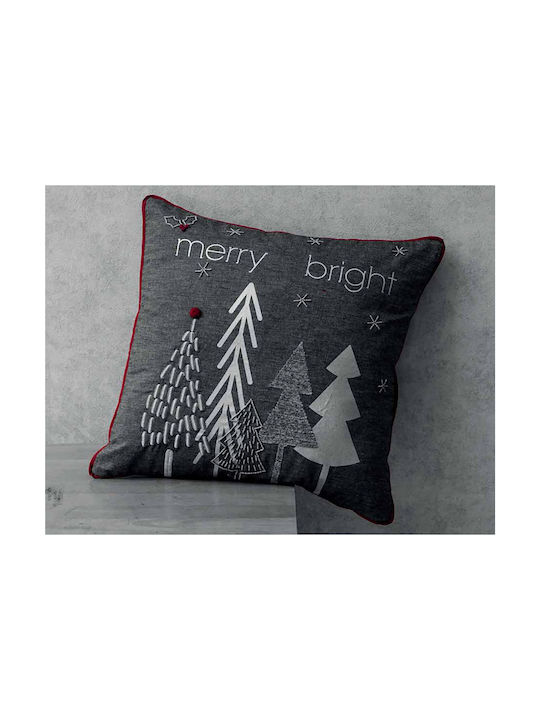 Liolios Home 1018.05.18f 45×45 Decorative Pillow Polyfiller Merry Bright Tree 100% Cotton Inner 450gm Siliconised Polyfill Pillow 45×45 Liolios Home