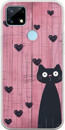 Valentinstag Katze Ist Liebe Realme 7i Flexibles TPU Transparentes Silikonhülle
