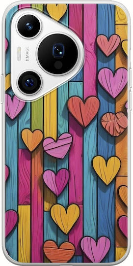 Valentine's Day Wooden Love Huawei Pura 70 Pro Flexible TPU Transparent Silicone Case