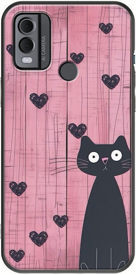 Valentinstag Katze ist Liebe Nokia C22 Schwarze TPU Silikonhülle