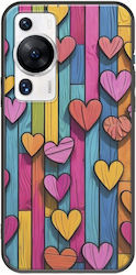 Valentinstag Holz-Liebe-Hülle für Huawei P60 Pro Schwarz TPU Schwarzes Silikon Valentinstag Holz-Liebe-Hülle für Huawei P60 Pro Schwarz TPU Schwarzes Silikon