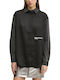 Women's Satin Long Sleeve Shirt Black
