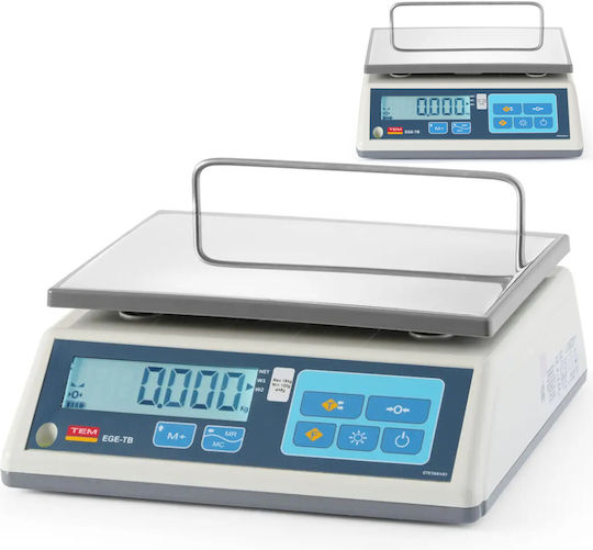 TEM Elektronisch Einzelhandelswaage mit Säule mit einer Wiegekapazität von 15kg und einer Unterteilung von 2gr