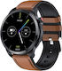 T52 1.39 Inch Ip67 Waterproof Leather Band Smart Watch Supports Bluetooth Call Blood Oxygen Body Temperature Monitoring Brown