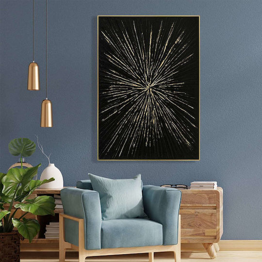 Wall Painting Fb94549 Beige Frame-Black Canvas-Handmade 72x4.5x102cm