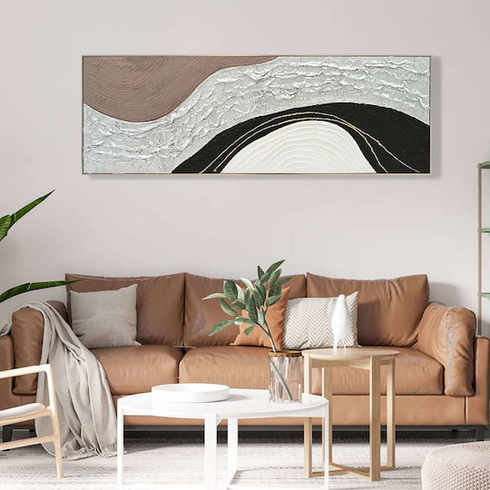 Tablou Abstract Fb94552.01 Cadru-Bej Pânză Handmade 152x4.5x52cm
