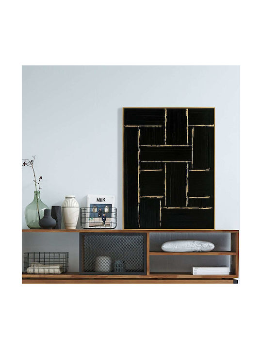 Wall Painting Fb94550 Beige Frame-Black Canvas-Handmade 62x4.5x82cm