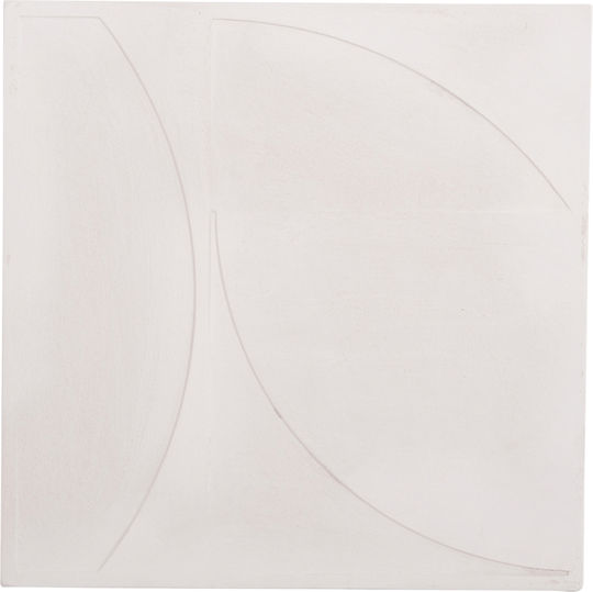 Quadratisches Gemälde Fb94508 MDF Off-White Farbe 80x4 Dicke X80cm