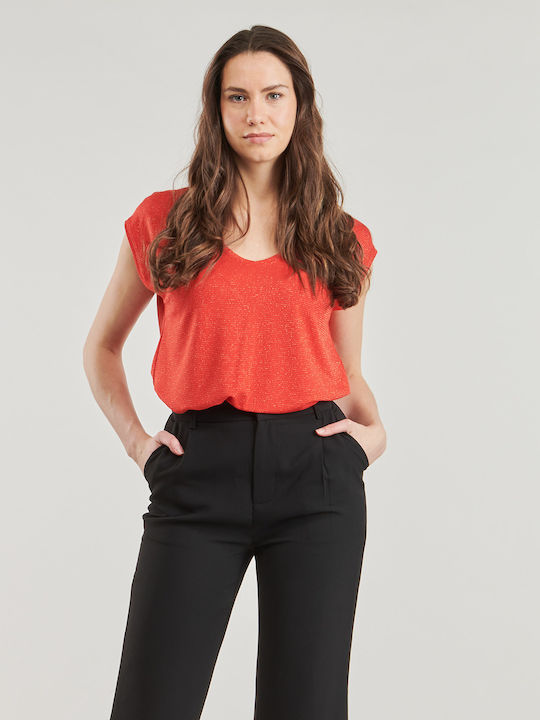 Women's T-shirt Striped Red