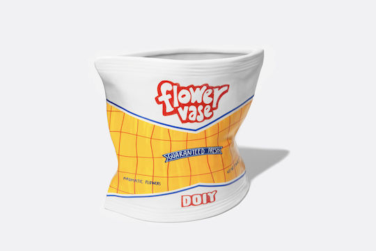DOIY Vază Decorativă Ceramică Galben 17x11.5x18cm 1buc