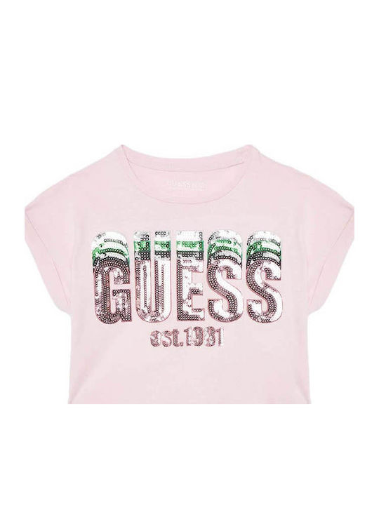 Guess Kids' Crop Top Short Sleeve Cotton Candy ...