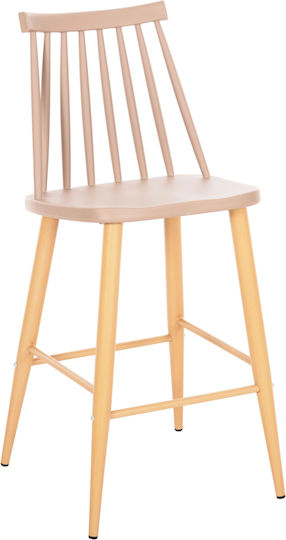 Hocker Bar aus Polypropylen Cappuccino 2Stück 45.5x46x97cm