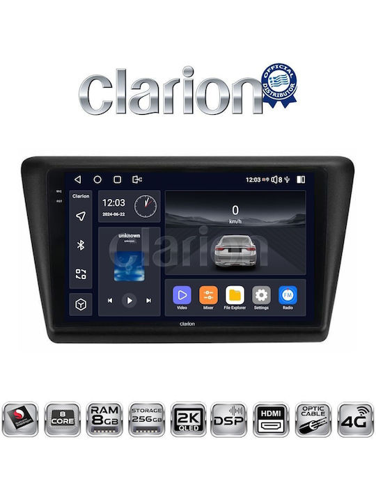 Clarion Ηχοσύστημα Αυτοκινήτου για Skoda Rapid 2013-2017 (Bluetooth/USB/WiFi/GPS/Apple-Carplay/Android-Auto)