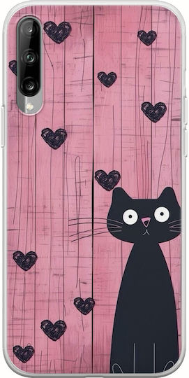 Valentinstag Katze ist Liebe Samsung Galaxy A30s Flexibles TPU Transparentes Silikon Case