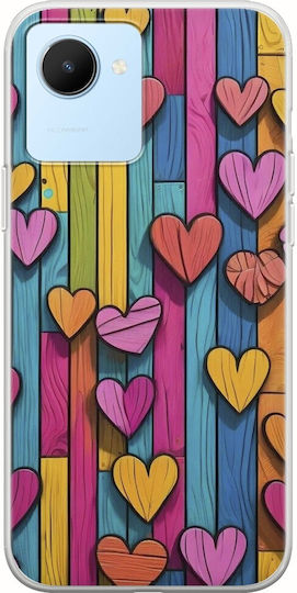 Valentine's Day Wooden Love Realme C30 Flexible TPU Transparent Silicone Case