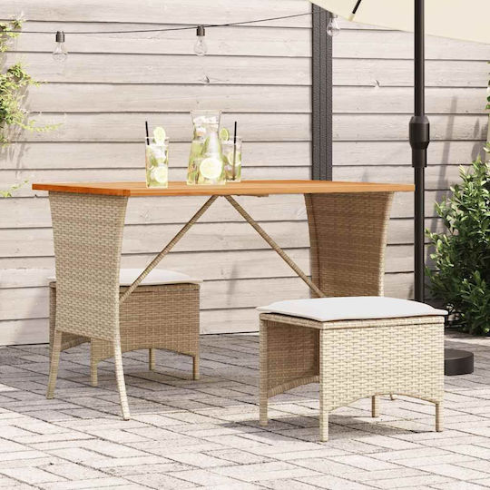 Masă Exterior Bej 105x75x72cm