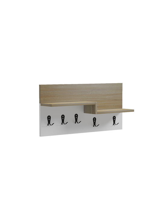Freebox Κρεμάστρα Τοίχου Ξύλινη Λευκή 65x13.2x31cm