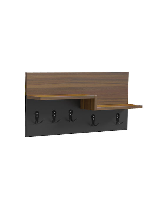 Freebox Κρεμάστρα Τοίχου Ξύλινη Μαύρη 65x13.2x31cm