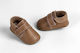 Ever Kid Christening Leather Moccasins for Boys Soft Sole Tabac