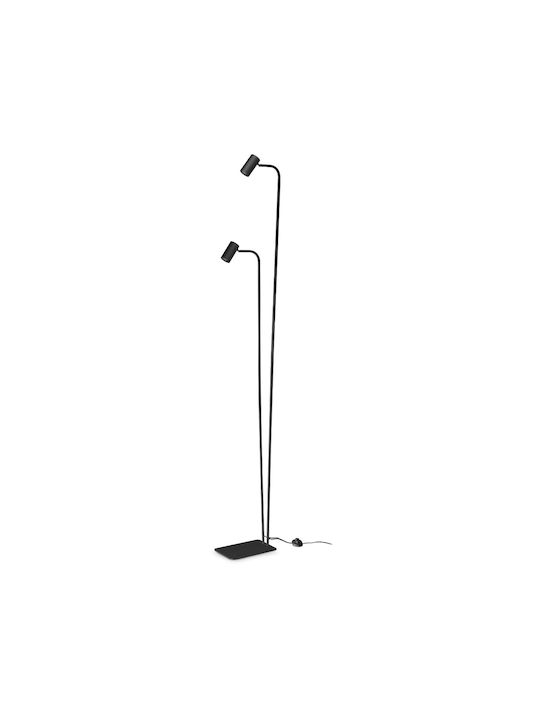 Ideal Lux Ginger Φωτιστικό Δαπέδου Υ211.5xΜ18εκ. με Ντουί για Λαμπτήρα GU10 Μαύρο