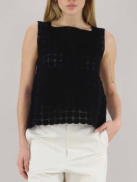 Women's Sleeveless Black Blouse