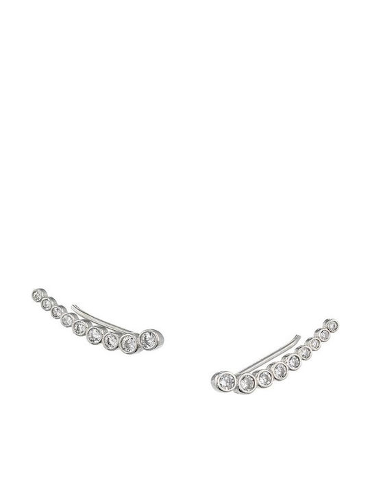 Jeweltude Σκουλαρίκια Ear Climbers από Ασήμι με Πέτρες