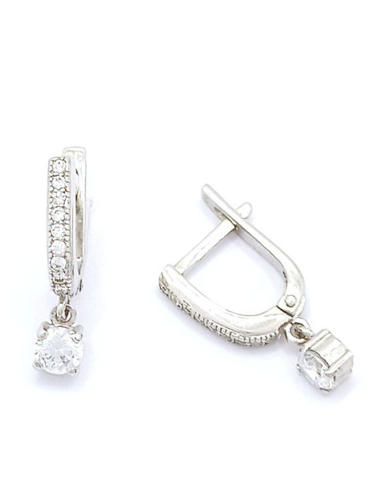 PS Silver Earrings Hoops made of Silver with Stones