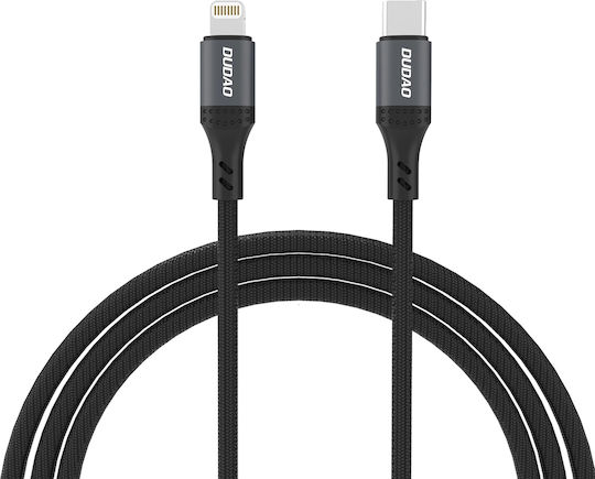 Dudao Braided USB-C to Lightning Cable 30W Μαύρο 1.2m 304004-181523