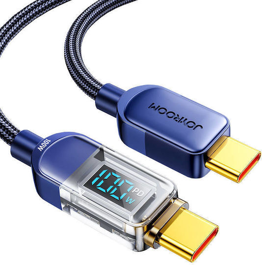 Joyroom USB 2.0 Cable USB-C Male - USB-C 100W PD Blue 1.2m S-CC100A4