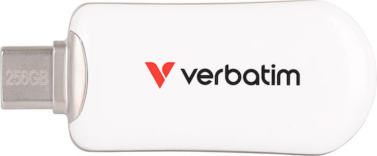 Verbatim 128GB USB 2.0 Stick με σύνδεση USB-C Λευκό