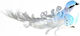 Blue Bird with White Feathers H13cm