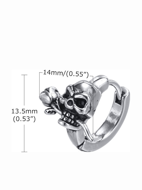 Gothic Single Skull Earring Unisex Stainless Steel Tribute 0130554501